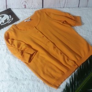 Grace Cardigan Mustard Yellow Career Work Office L